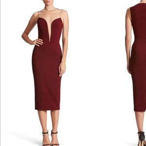 Dress the Population Helen Plunge Neck Midi Dress
